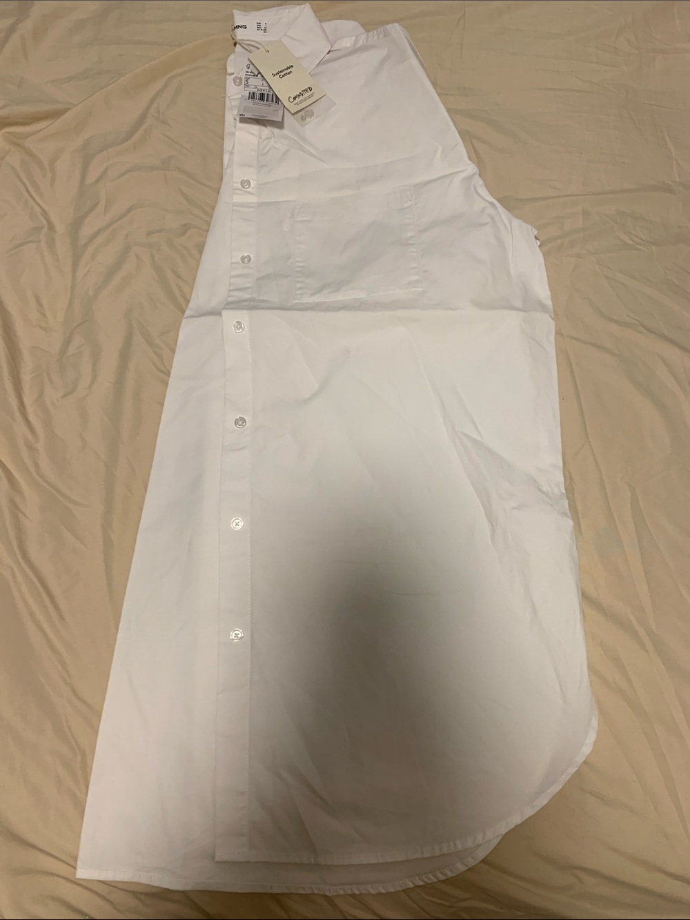 Mango White Asymmetrical Button-Front Women's Skirt